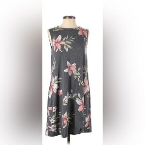 Apt. 9 Sleeveless Pink Floral Gray Casual Dress * Size M